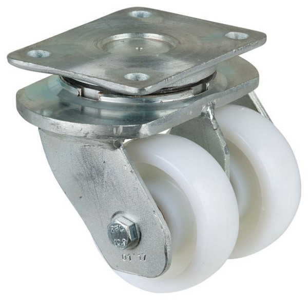 BS-wielen Zwaar dubbel zwenkwiel, wielbreedte 2x37 mm, wiel-Ø 100 mm, draagvermogen 800 kg, loopvlak/wiellichaam kunststof, kogellagers, S100.B15.100