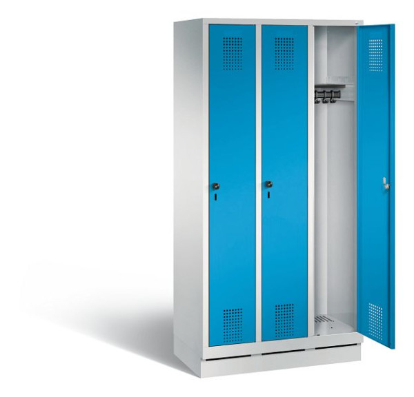 C+P garderobe Evolo, H1800xB900xD500mm, kleur: lichtgrijs / lichtblauw, 48020-30 S10027