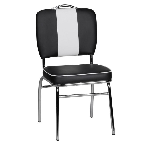 Wohnling eetkamerstoel Elvis American Diner 50s retro zwart wit, WL1.716