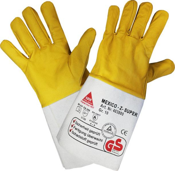 Hase Safety MEXICO-Z-SUPER, 5-Fg.-Sicherheitshandschuhe für Schweisser, Größe: 10, VE: 10 Paar, 403800-10