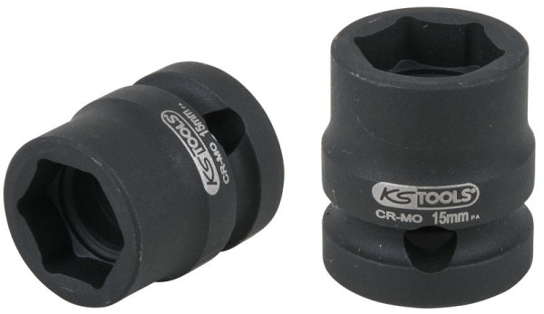 KS Tools 1/2" slagdop, zeskant, extra kort, 15,0 mm, 515.0062