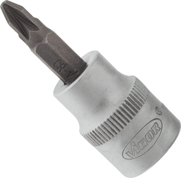 VIGOR schroevendraaierbit, hol vierkant 10 mm (3/8 inch), Pozidriv-profiel PZ, PZ2, V2290N
