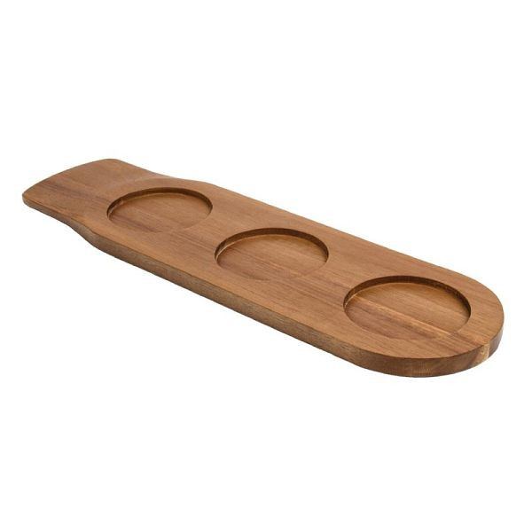Olympia serveerplank acaciahout met 3 uitsparingen 14 x 48cm, GF208