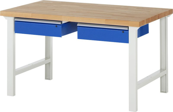 RAU werkbank serie 7000 - modulair ontwerp, 2 onderladen, 1500x840x900 mm, 03-7002A1-159B4S.11