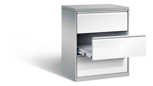 C+P archiefkast Acurado, H1045xB787xD590mm, kleur: lichtgrijs / verkeerswit, handgreep, 12923-322 S10037