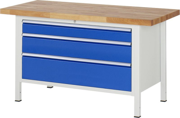 RAU werkbank serie 8000 - frameconstructie (gelast frame), onderbouw container (3x XXL laden), 1500x840x700 mm, 03-8359A2-157B4S.11