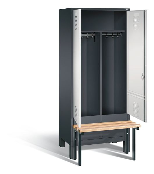 C+P zwart wit kastje Evolo, H1850xW810xD815mm, kleur: zwartgrijs/lichtgrijs, 48032-22 S10015