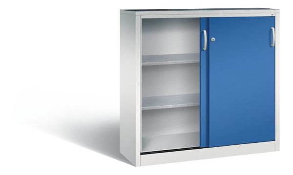 C+P schuifdeurkast Acurado, H1200xB1200xD400mm, kleur: lichtgrijs/gentiaanblauw, beugelgreep, 2047-09 S10023