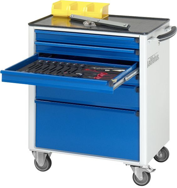 RAU gereedschapswagen serie adlatus, metalen onderstel, 6 x laden, 700x860x500 mm, 02-7355.11