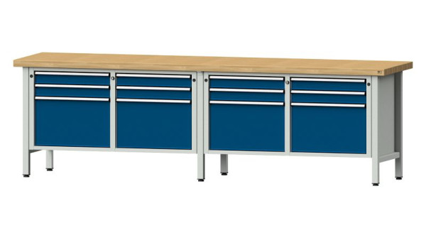 ANKE werkbanken kistwerkbank, model 233 V, 2800 x 700 x 850 mm, RAL 7035/5010, BMP 50 mm, 305.050