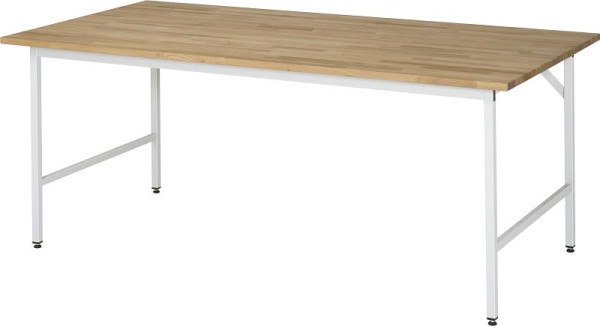 RAU Jerry serie werktafel (3030) - in hoogte verstelbaar, massief beuken blad, 2000x800-850x1000 mm, 06-500B10-20.12