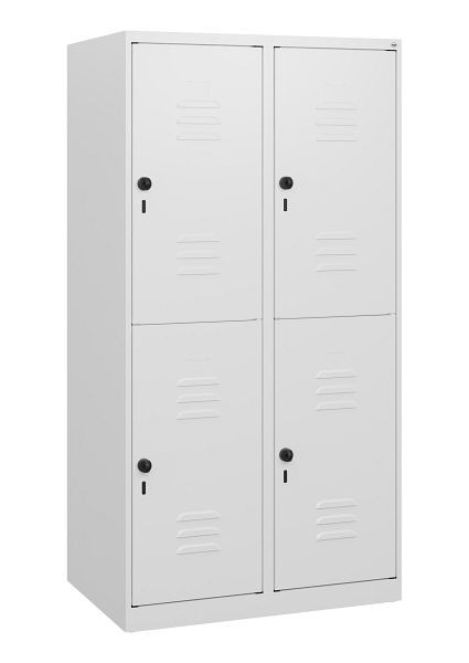 C+P Doppelstöckiger Spind Classic PLUS, 2 Abteile, 1530x800x500mm, 9016/9016, Drehriegel, 0803005-22 S10012