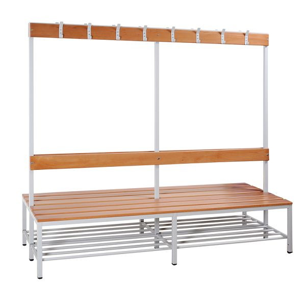 Lüllmann bankkast, 1825 x 1200 x 800 mm, lichtgrijs/hardhout beuken, 806105