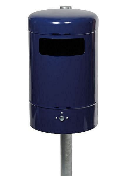 Renner ronde afvalcontainer ca. 50 L, met bodemlediging, thermisch verzinkt en gepoedercoat, mosgroen, 7022-00PB 6005