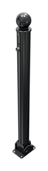 Schake-stijlpaal serie 474B Ø 76 mm, opklapbaar, zelfvergrendelend slot voor plugbevestiging, profielcilinderslot, 474UZB