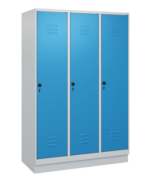 C+P luierkluis Classic PLUS met middenwand, bodem, 3 vakken, 1800x1200x500mm, 7035/5012, veiligheidsdraaigrendel, 0800207-32F S10004