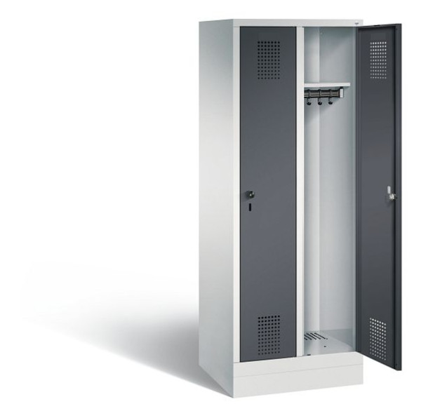 C+P schoolkluis Evolo, H1600xB610xD500mm, kleur: lichtgrijs / zwartgrijs, 480206-20 S10066
