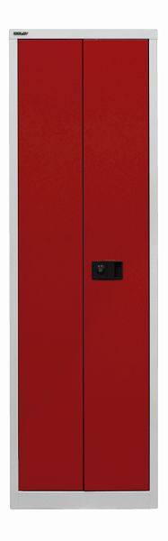 Bisley universele draaideurkast, 4 planken, 5 OH, romp lichtgrijs, fronten kardinaalrood, E782A04B6506
