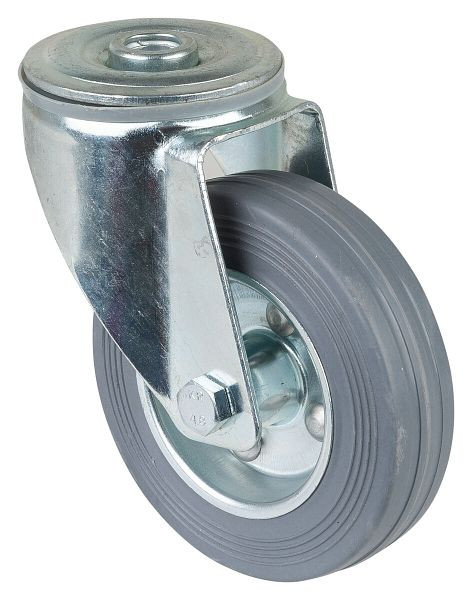 BS-rollen transportrol, wielbreedte 30 mm, wiel-Ø 100 mm, draagvermogen 70 kg, grijs rubberen loopvlak, rollager, VE = 2 stuks, L101.B56.100