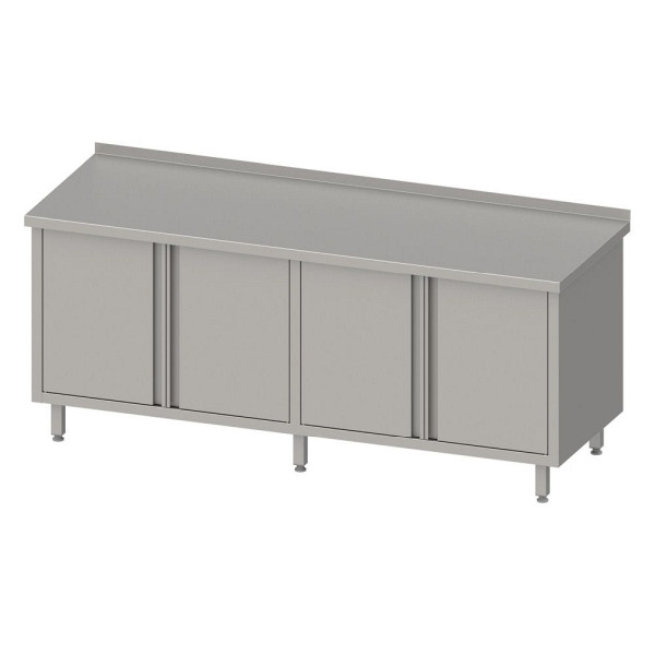 Stalgast werkkast met vleugeldeuren 2000x600x850mm, met opstand, gelast, VAS20601A