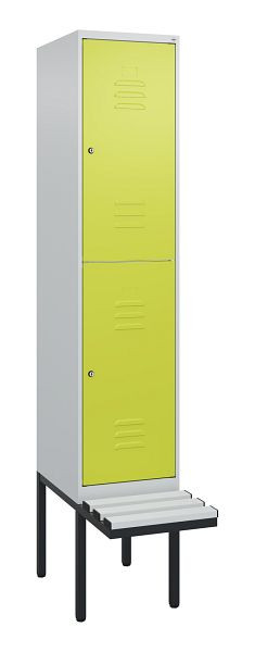 C+P dubbeldekskast Classic PLUS, 2120x400x815mm, 7035/0024, cilindersloten, met basisframe en zwevende zitting, 0803407-12 S10025