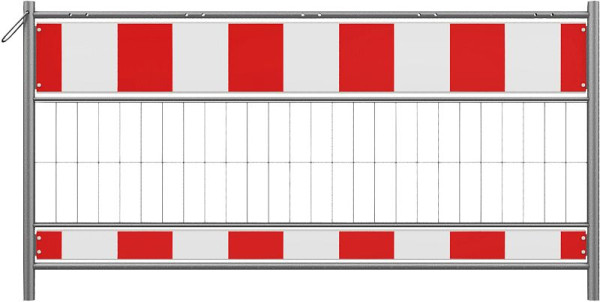 Schakebarrière hekwerk volgens TL, lengte: 2,00 m, folie type 1, rood/wit, 33320