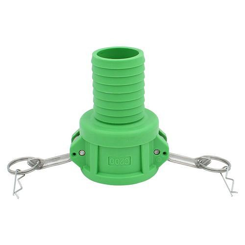 DENIOS IBC-slangaansluiting, Camlock 2 mof type C, naar slangtule 50 mm, 3-pack, 311468