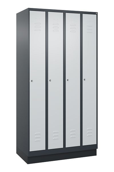 C+P luierkluis Classic PLUS, onderbouw, 4 vakken, 1950x1000x500mm, 7016/7035, cilindersloten, 080020-49 S10028