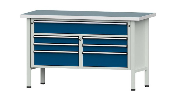 ANKE werkbanken kistwerkbank, model 258 V, 1500 x 700 x 890 mm, RAL 7035/5010, UBP 40 mm, 304.137