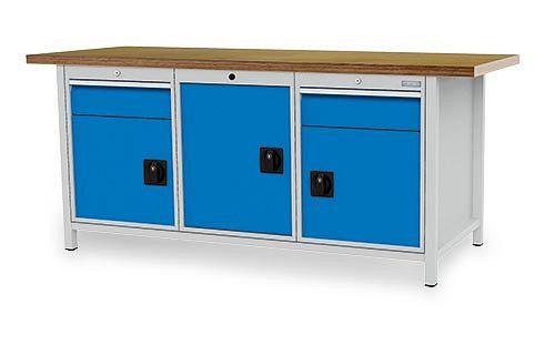 Bedrunka + Hirth box werkbank serie 2000 R18-24, 2x150mm, lade volledig uittrekbaar 100%, 2000 x 750 x 859 mm, 03.19.34V