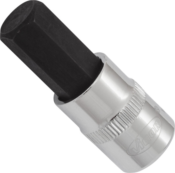VIGOR-schroevendraaierbit, hol vierkant 10 mm (3/8 inch), binnenzeskantprofiel, 12 mm, lengte: 49 mm, voor handbediening, V6137