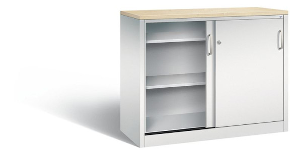 C+P dressoir met schuifdeuren Acurado, H1000xB1200xD500mm, kleur: lichtgrijs, beugelgreep, 2056-00 S10169