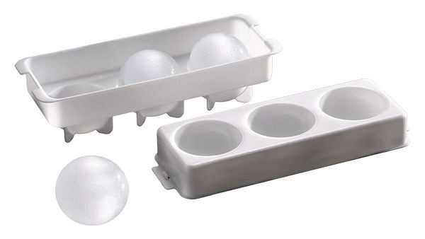 APS ijsballenmaker, 23,5 x 8,5 cm, hoogte: 6,5 cm, polypropyleen, wit, 2-delig, voor 3 ijsbollen van elk 100 ml, 12990