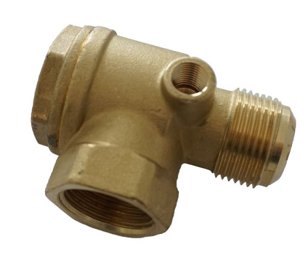 AEROTEC terugslagklep 1 inch IG - 1 inch AG conische zitting - met ontlastingsaansluiting, 9048020