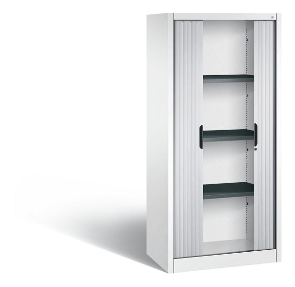 C+P rolluikkast Omnispace, H1660xB800xD420mm, kleur: verkeerswit/wit aluminium, verzonken greep, 4 niveaus, 3211-00 S10124