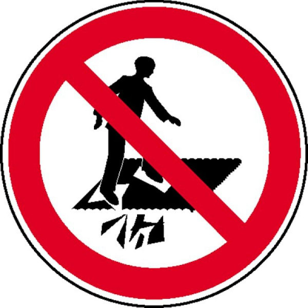 Steen HGS verbodsbord, toegang verboden, risico op doorvallen, 11.0969