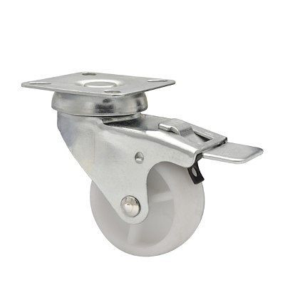 WAGNER Apparate-Lenkrolle ECO Durchmesser 50mm, PP, Gleitlager, Feststeller, Tragkraft 50kg, VE: 10 Stück, 3325001