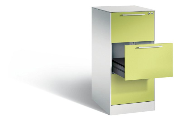C+P archiefkast Asisto, H1010xB440xD600mm, kleur: lichtgrijs / virid groen, beugelgreep, 146245-321 S10023