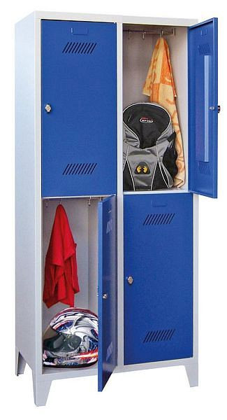 Pavoy Kleider-Schließfachschrank mit Füßen 1850/500/800, 2b x 2h, Drehriegelverschluss, Abteilbreite 400, 60260-224-032-910
