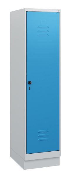 C+P Umkleidespind Classic PLUS, Sockel, 1630x400x500mm, 7035/5012, Drehriegel, 0800205-12 S10004