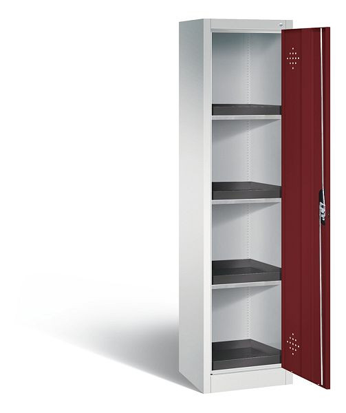 C+P klimaatkast Acurado, H1950xW502xD500mm, kleur: lichtgrijs/robijnrood, verzonken handgreep, 8901-316 S10108