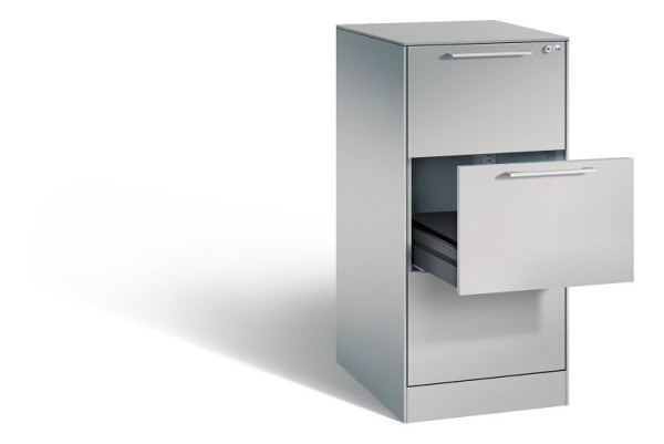 C+P archiefkast Asisto, H1010xB440xD600mm, kleur: wit aluminium, beugelgreep, 146245-321 S10007