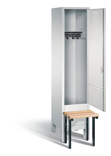 C+P Evolo garderobe, H1850xB420xD815mm, kleur: lichtgrijs, 48030-12 S10017
