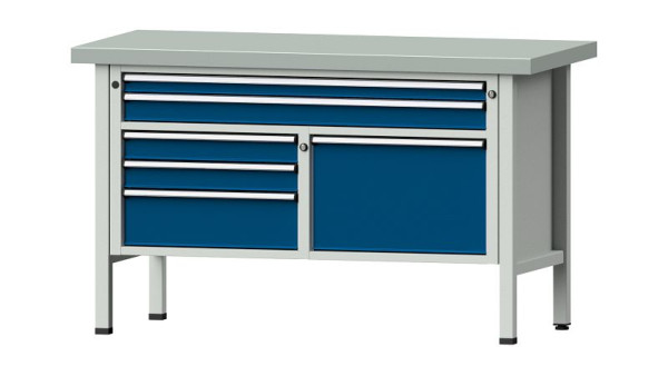 ANKE werkbanken kistwerkbank, model 257 V, 1500 x 700 x 900 mm, RAL 7035/5010, ZBP 50 mm, 304.127