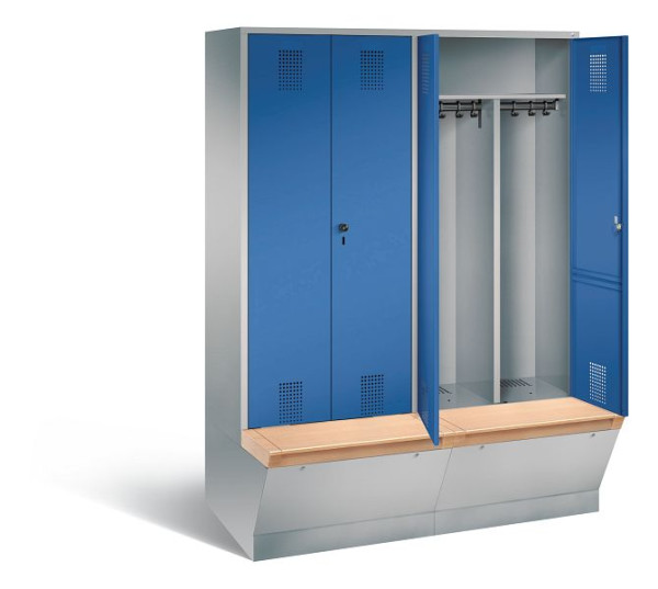 C+P zwart wit kastje Evolo, H2090xW1590xD815mm, kleur: wit aluminium / gentiaanblauw, 48056-42 S10152