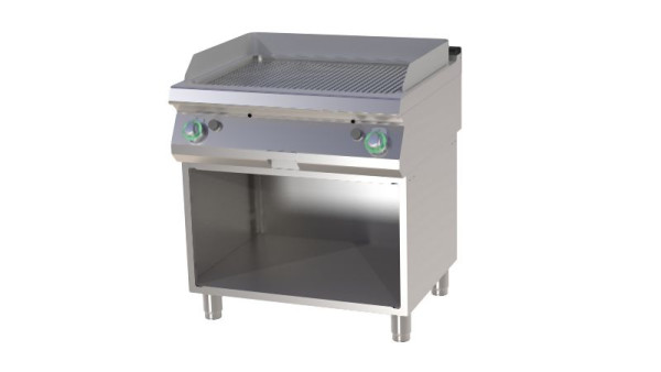RM Thermik Series 700, gasgrillplaat met bodem, 800x730x900 mm, gegroefd grilloppervlak, FTR-780G