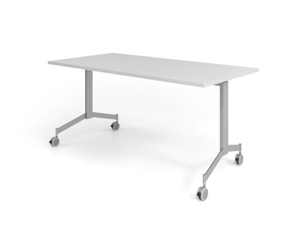 Hammerbacher verrijdbare klaptafel 160x80cm, grijs, tafelblad 90° kantelbaar, VKF16/5/S