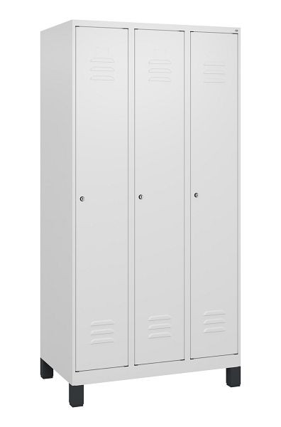 C+P luierkastje Classic PLUS met middenwand, voeten, 3 vakken, 1800x900x500mm, 9016/9016, cilindersloten, 0800107-30F S10029