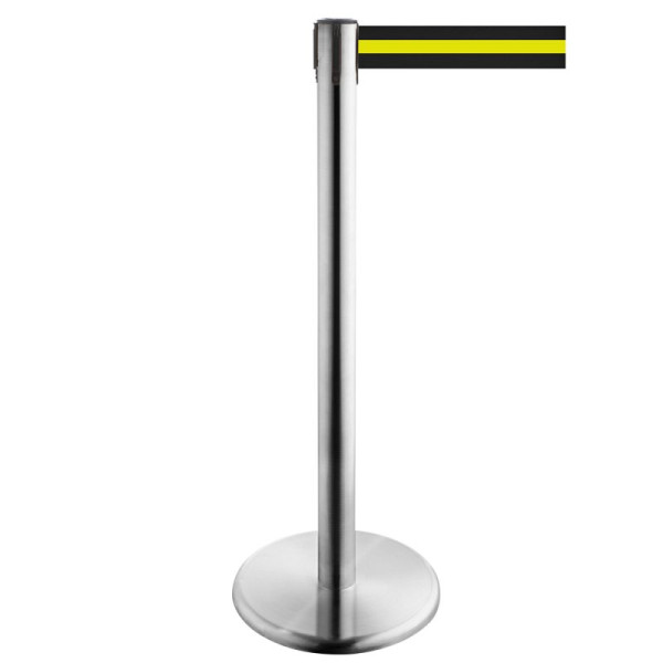 Stein HGS HGS personengeleidingssysteem -P-Line Future-, RVS, zwart/geel horizontaal (geblokkeerd), met bandeindstuk (standaard), 15701-0502