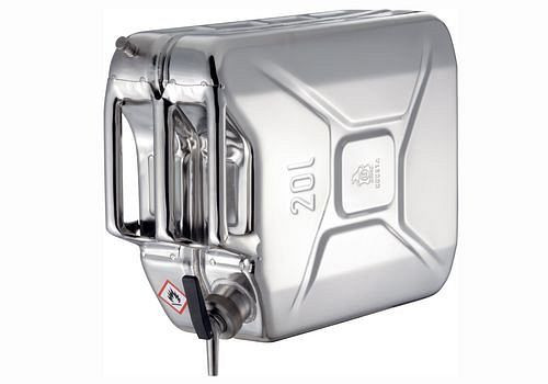 DENIOS RVS jerrycan met kraan en ontluchting, 20 liter inhoud, 117-332